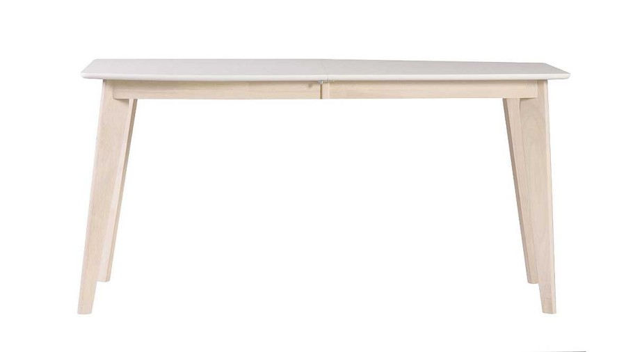 Table Miliboo Table Extensible | Table Manger Extensible Scandinave Blanc Et Bois Clair L150-200 Cm Leena