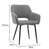 Chaise & Tabouret Miliboo Chaise Design | Chaises En Tissu Effet Velours Textur Gris Et M Tal Noir (Lot De 2) Laurette