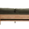 Canap & Fauteuil Miliboo Canap Design | Canap Scandinave D Houssable 3 Places En Tissu Kaki Et Bois Clair Kyo