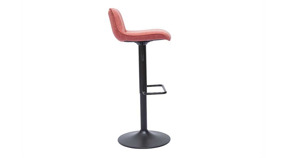 Chaise & Tabouret Miliboo Tabouret De Bar | Tabourets De Bar R Glables Pivotants 360° En Tissu Effet Velours Textur Terracotta Et M Tal Noir (Lot De 2) Boost