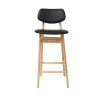 Chaise & Tabouret Miliboo Tabouret De Bar | Chaise De Bar Design Noir Et Bois Massif 65 Cm Nordeco