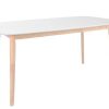 Table Miliboo Table Manger Fixe | Table Manger Design Blanc Et Bois Clair L120 Cm Leena