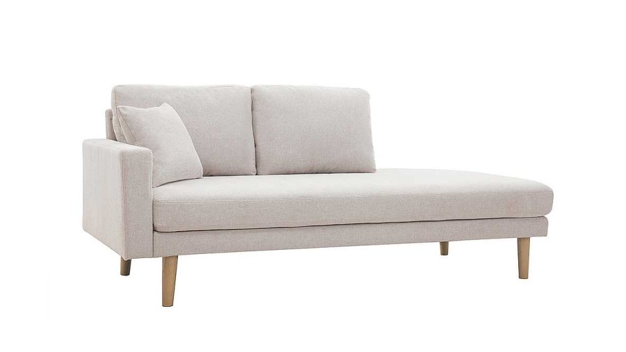 Canap & Fauteuil Miliboo Canap Design | M Ridienne Scandinave En Tissu Effet Velours Textur Beige Et Bois Clair Bertille