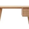 Bureau Miliboo Bureau Design | Bureau Avec Rangements 2 Tiroirs Scandinave Bois Clair Ch Ne L140 Cm Fifties