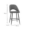 Chaise & Tabouret Miliboo Tabouret De Bar | Tabourets De Bar En Tissu Effet Velours Textur Terre Br L E H65 Cm (Lot De 2) Cosette