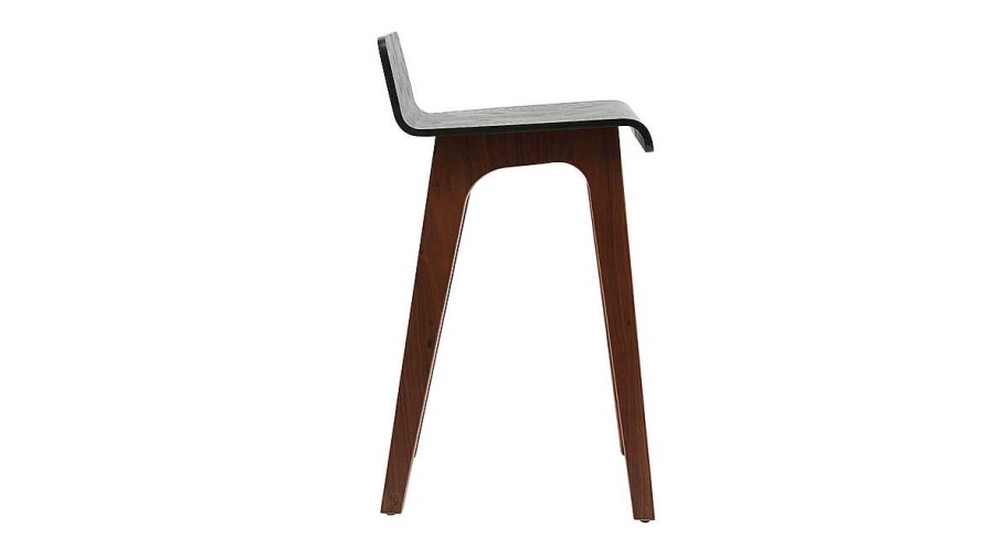 Chaise & Tabouret Miliboo Tabouret De Bar | Tabourets De Bar Scandinaves Noyer Et Noir H65 Cm (Lot De 2) Baltik