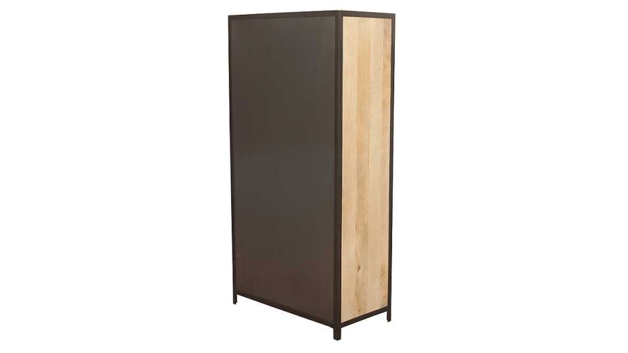 Chambre Miliboo | Armoire Industrielle En Bois Massif Manguier Et M Tal Noir L90 Cm Industria