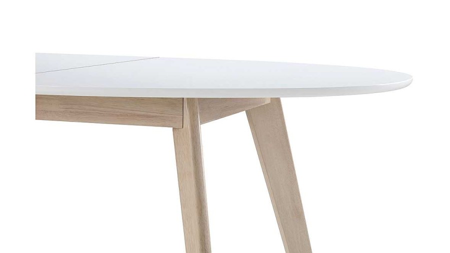 Table Miliboo Table Extensible | Table Manger Extensible Ovale Blanche Et Bois Clair L150-200 Cm Leena