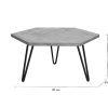 Table Miliboo | Table Basse Hexagonale Grav E Bois Manguier Massif Et M Tal Noir L80 Cm Vibes