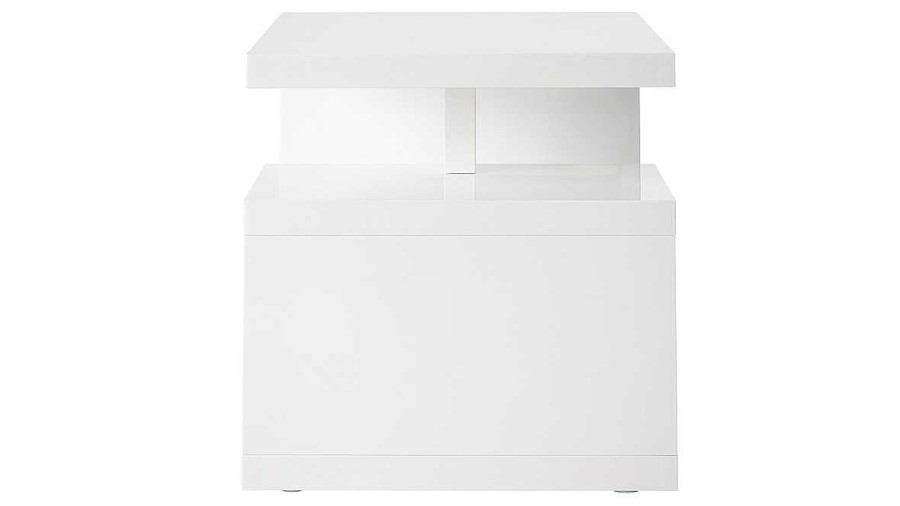 Table Miliboo | Table D'Appoint Design Blanc Laqu L50 Cm Halton