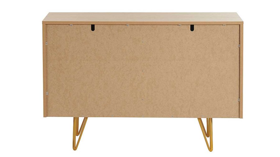 Rangement Miliboo | Buffet Design Grav Finition Bois Clair Ch Ne Et M Tal Dor 2 Portes L107 Cm Ozen