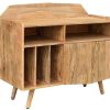 Rangement Miliboo | Buffet Meuble De Rangement Vinyles En Bois Manguier Massif L105 Cm Matahari