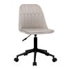 Chaise & Tabouret Miliboo | Chaise De Bureau Roulettes Design En Tissu Velours Taupe Et M Tal Noir Fuse