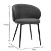 Chaise & Tabouret Miliboo Chaise Design | Chaises Design En Tissu Effet Velours Bleu Canard Et M Tal Noir (Lot De 2) Rosalie