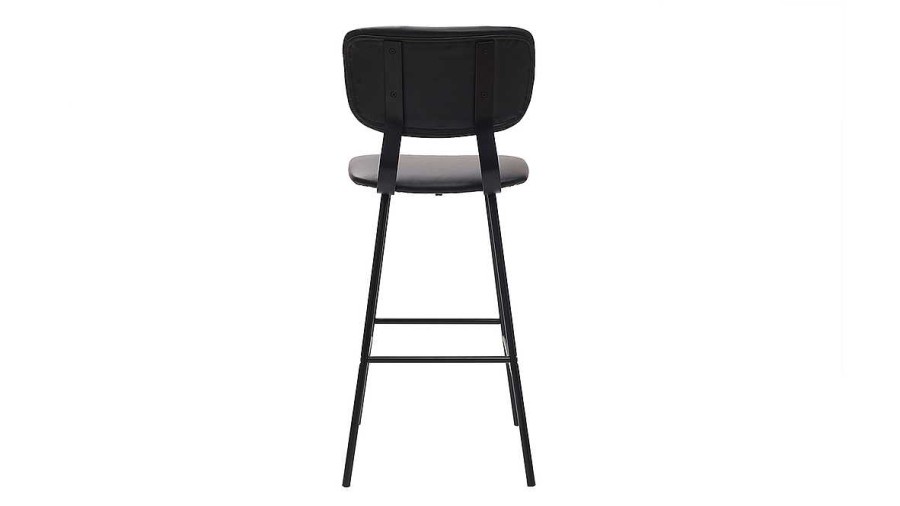 Chaise & Tabouret Miliboo Tabouret De Bar | Tabourets De Bar Vintage Noirs Avec Pieds M Tal 75 Cm (Lot De 2) Lab