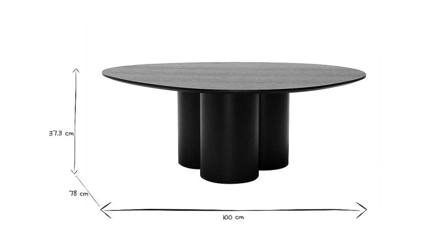 Table Miliboo | Table Basse Design Bois Noir L100 Cm Hollen