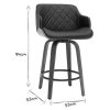 Chaise & Tabouret Miliboo Tabouret De Bar | Tabouret De Bar Design Noir Et Bois Fonc H65 Cm Lucien