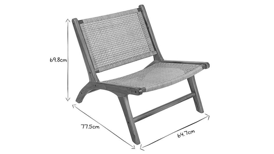 Canap & Fauteuil Miliboo Fauteuil Design | Fauteuil Ethnique En Bois Teck Massif Et Cannage En Rotin Naturel Hamma