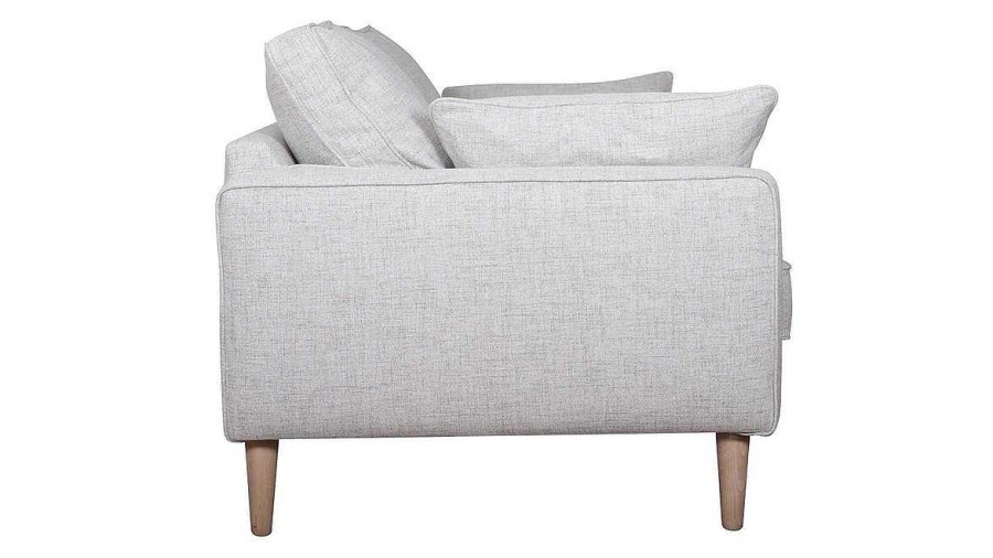 Canap & Fauteuil Miliboo Canap Design | Canap Scandinave 3 Places En Tissu Gris Clair Et Bois Clair Papel