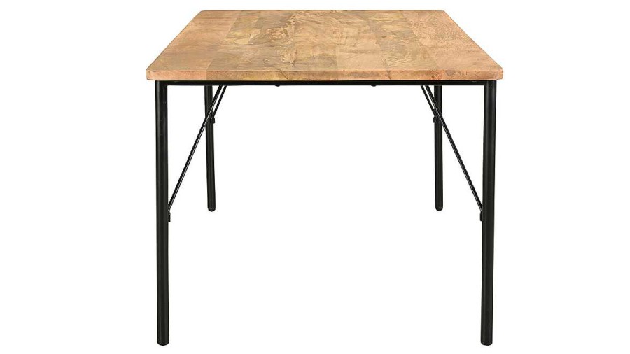 Table Miliboo Table Manger Fixe | Table Manger Rectangulaire En Bois Manguier Massif Et M Tal Noir L180 Cm Jude