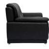 Canap & Fauteuil Miliboo Canap Cuir | Canap Design 2 Places En Cuir Noir Et Acier Chrom Tamara