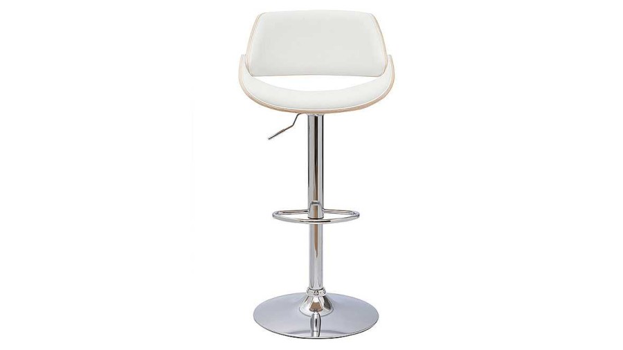 Chaise & Tabouret Miliboo Tabouret De Bar | Tabouret De Bar Design R Glable Blanc Et Bois Clair Clash