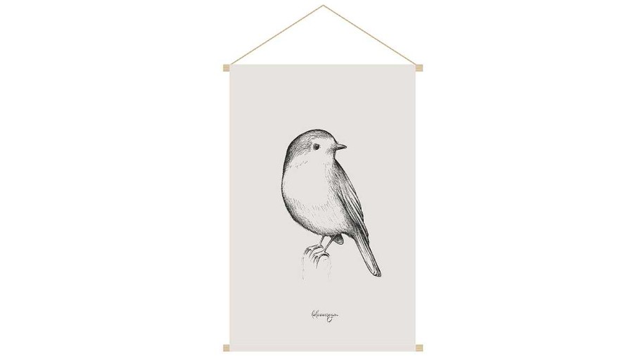 Enfant Miliboo | Kakemono Tableau En Toile Suspendue Illustration Oiseau L40 X H60Cm Melody