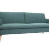 Canap & Fauteuil Miliboo Canap Convertible | Canap Convertible Scandinave 3 Places En Tissu Vert Et Bois Clair Stewart