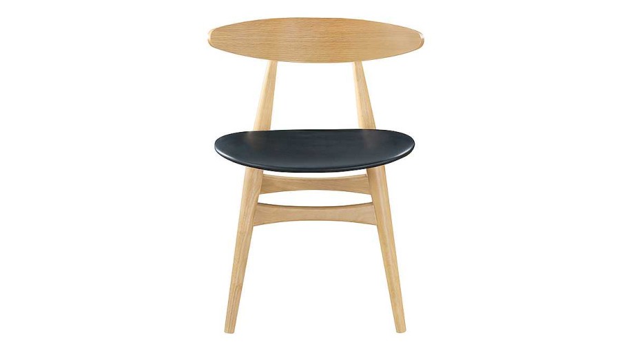 Chaise & Tabouret Miliboo Chaise Design | Chaises Scandinaves En Bois Clair Et Noir (Lot De 2) Walford