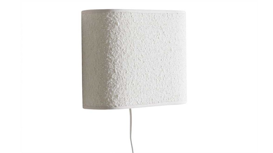 Luminaire Miliboo | Applique Murale En Tissu Effet Laine Boucl E Cru H20 Cm Tessa