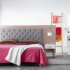 Chambre Miliboo | T Te De Lit Capitonn E En Tissu Gris Clair L160 Cm Enguerrand