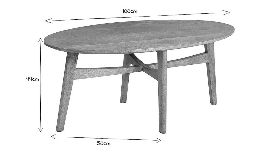 Table Miliboo | Table Basse Ovale Bois Manguier Massif L100 Cm Paley