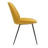 Chaise & Tabouret Miliboo Chaise Design | Chaises En Tissu Effet Velours Jaune Moutarde Et M Tal Noir (Lot De 2) Kaoly