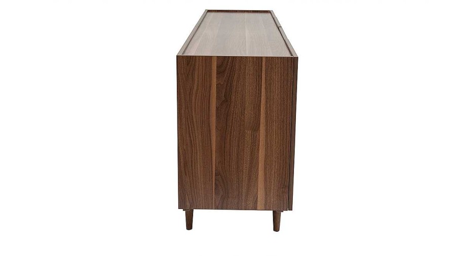 Rangement Miliboo | Buffet Vintage En Bois Fonc 4 Portes L180 Cm Sanaa