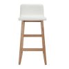 Chaise & Tabouret Miliboo Tabouret De Bar | Tabourets De Bar Bois Clair Et Blanc 65 Cm (Lot De 2) Osaka