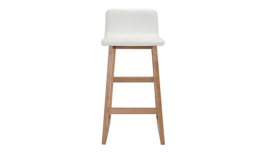 Chaise & Tabouret Miliboo Tabouret De Bar | Tabourets De Bar Bois Clair Et Blanc 65 Cm (Lot De 2) Osaka