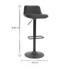 Chaise & Tabouret Miliboo Tabouret De Bar | Tabourets De Bar R Glables Pivotants 360° Noirs En Tissu Velours Et M Tal (Lot De 2) Boost