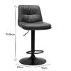 Chaise & Tabouret Miliboo Tabouret De Bar | Tabourets De Bar R Glables En Polyur Thane Marron Et M Tal Noir (Lot De 2) Zuck