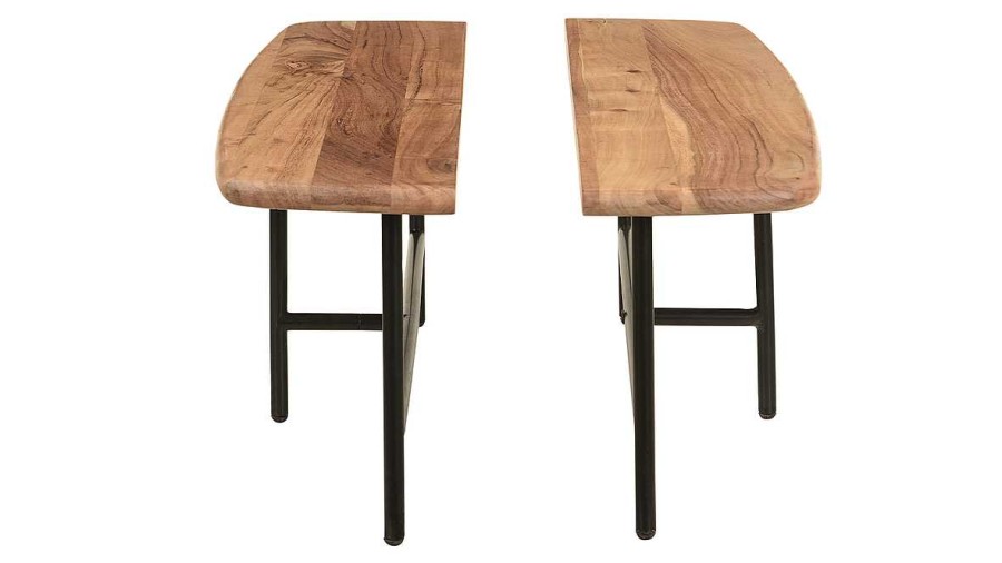 Table Miliboo | Tables Basses Gigognes 2 Plateaux En Bois Massif Et M Tal Noir Suzane