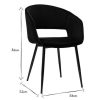 Chaise & Tabouret Miliboo Chaise Design | Chaise Design Noire En Tissu Velours Et M Tal Prisma