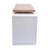 Table Miliboo | Lot - Table De Bar Modulable Avec Rangement Blanc Mat Et Bois Clair Ch Ne L140-165 Cm Max