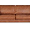 Canap & Fauteuil Miliboo Canap Cuir | Canap Vintage 3 Places Cuir Marron Cognac Aspect Vieilli Et M Tal Noir Sonny