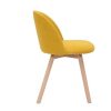 Chaise & Tabouret Miliboo Chaise Design | Chaises Scandinaves En Tissu Effet Velours Jaune Moutarde Et Bois Clair Massif (Lot De 2) Celeste