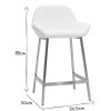 Chaise & Tabouret Miliboo Tabouret De Bar | Tabourets De Bar Design Blancs Et Pieds M Tal (Lot De 2) Ringer