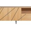 Rangement Miliboo | Buffet Design En Bois Clair Motif Grav Et M Tal Noir 2 Portes 1 Tiroir L175 Cm Icode