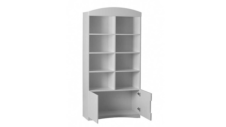 Bureau Miliboo | Biblioth Que Blanche 6 Tag Res 2 Portes L90 Cm Antonin