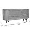 Rangement Miliboo | Buffet En Bois Massif Et M Tal Noir 2 Portes L160 Cm Napoli