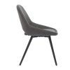 Chaise & Tabouret Miliboo Chaise Design | Chaises Design En Tissu Effet Velours Gris Et M Tal Noir (Lot De 2) Bodega