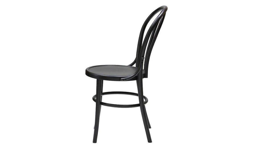 Chaise & Tabouret Miliboo Chaise Design | Chaises Bistrot Bois Massif Noir (Lot De 2) Prune