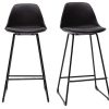 Chaise & Tabouret Miliboo Tabouret De Bar | Tabourets De Bar Design Noirs Pieds M Tal 65 Cm (Lot De 2) Franz